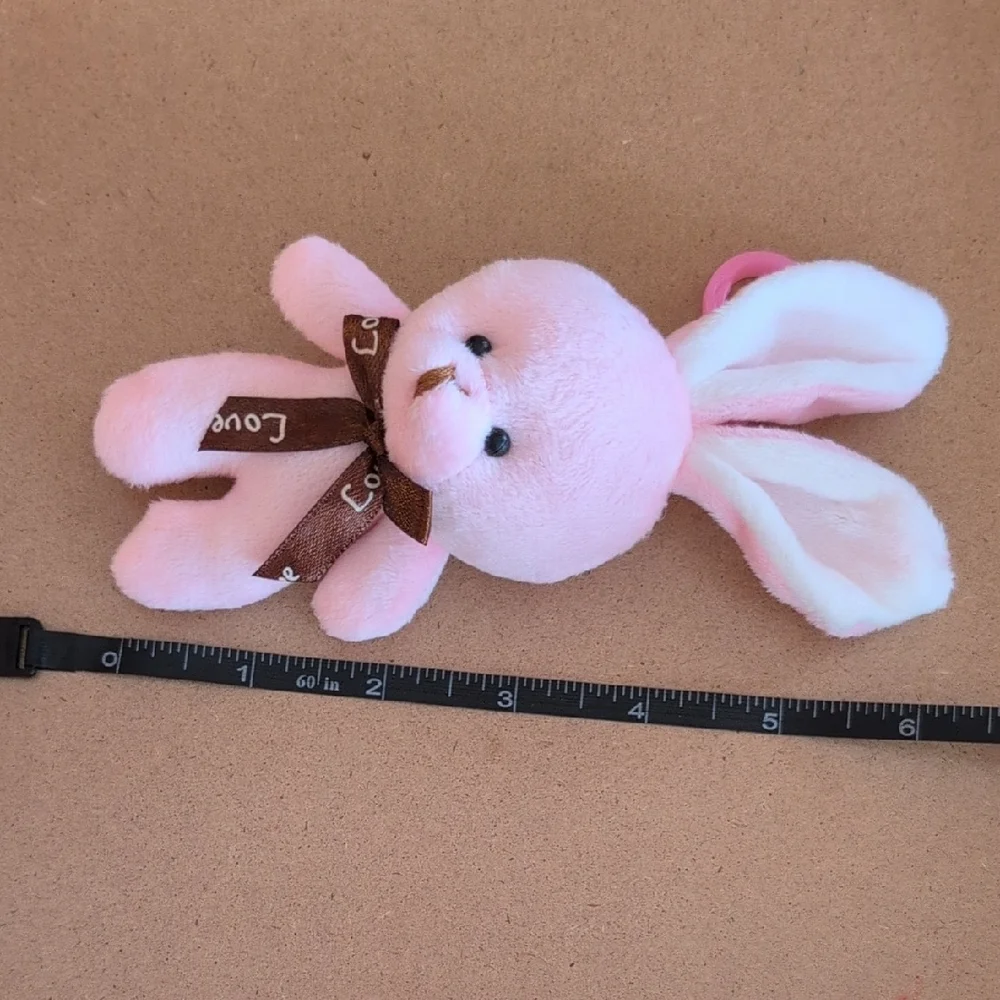 Cute Pink Bunny Plush Keychain / Bag Cham